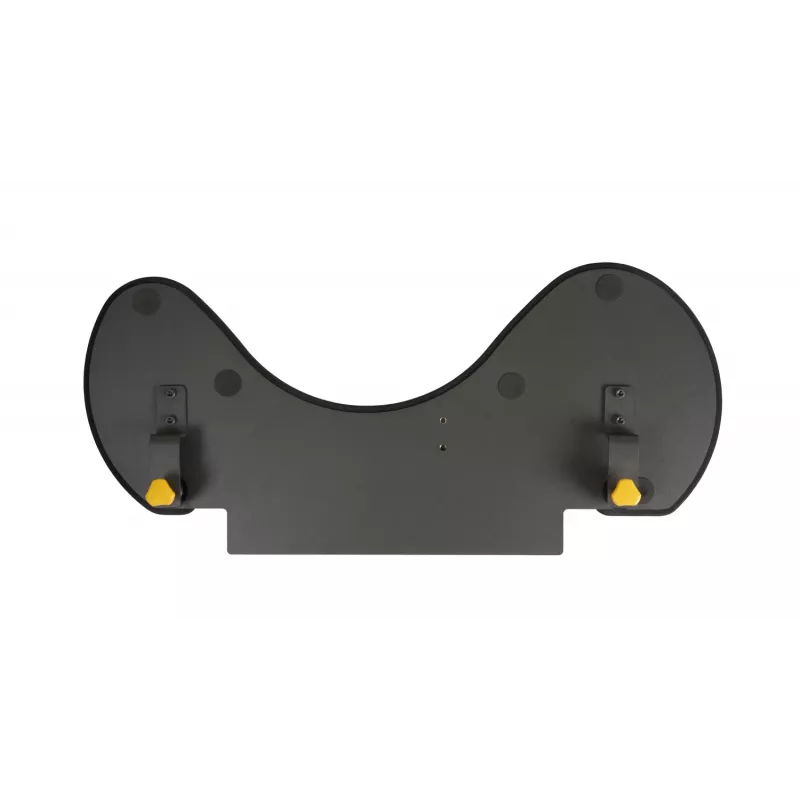 BakkerElkhuizen ErgoSlider+ reposabrazos asimétrico, negro, gris oscuro, amarillo, aglomerado, plástico, poliuretano (PU), acero, fijación por pinza, Taiwán, 310 mm, 665 mm