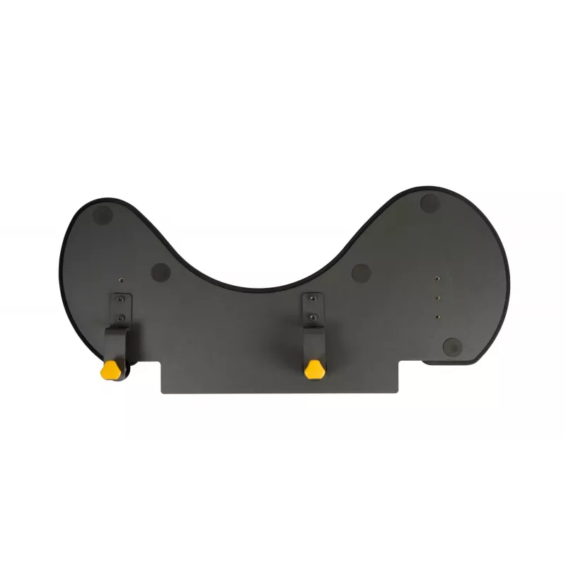 BakkerElkhuizen ErgoSlider+ reposabrazos asimétrico, negro, gris oscuro, amarillo, aglomerado, plástico, poliuretano (PU), acero, fijación por pinza, Taiwán, 310 mm, 665 mm