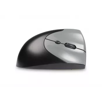Ratón BakkerElkhuizen Handshake derecho, para diestros, diseño vertical, óptico, RF inalámbrico + Bluetooth + USB Type-C, 6400 DPI, negro, gris
