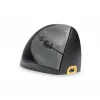 Ratón BakkerElkhuizen Handshake derecho, para diestros, diseño vertical, óptico, RF inalámbrico + Bluetooth + USB Type-C, 6400 DPI, negro, gris