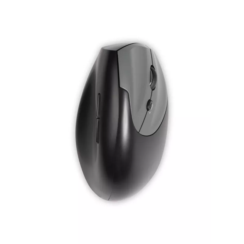 Ratón BakkerElkhuizen Handshake derecho, para diestros, diseño vertical, óptico, RF inalámbrico + Bluetooth + USB Type-C, 6400 DPI, negro, gris