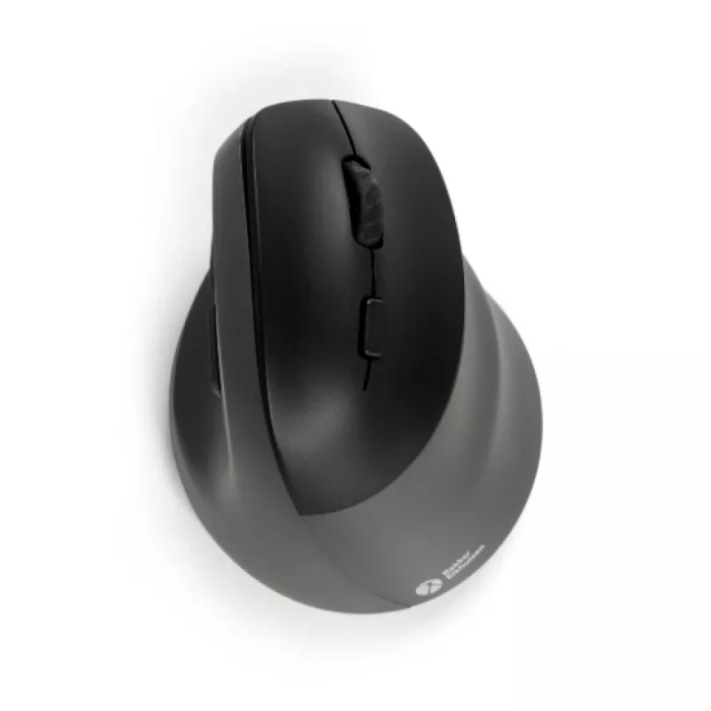 Ratón BakkerElkhuizen PRF Pro derecho, para diestros, diseño vertical, óptico, RF inalámbrico + Bluetooth + USB Type-C, 2400 DPI, negro, gris