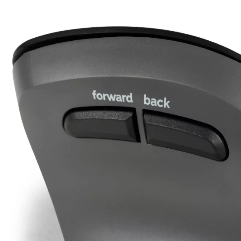 Ratón BakkerElkhuizen PRF Pro derecho, para diestros, diseño vertical, óptico, RF inalámbrico + Bluetooth + USB Type-C, 2400 DPI, negro, gris