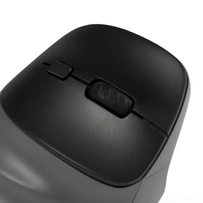 Ratón BakkerElkhuizen PRF Pro derecho, para diestros, diseño vertical, óptico, RF inalámbrico + Bluetooth + USB Type-C, 2400 DPI, negro, gris