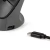 Ratón BakkerElkhuizen PRF Pro izquierdo, para zurdos, diseño vertical, óptico, RF inalámbrico + Bluetooth + USB Type-C, 2400 DPI, negro, gris