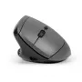 Ratón BakkerElkhuizen MidWay izquierdo, para zurdos, diseño vertical, óptico, RF inalámbrico + Bluetooth + USB Type-C, 2400 DPI, gris, negro