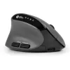 Ratón BakkerElkhuizen MidWay izquierdo, para zurdos, diseño vertical, óptico, RF inalámbrico + Bluetooth + USB Type-C, 2400 DPI, gris, negro