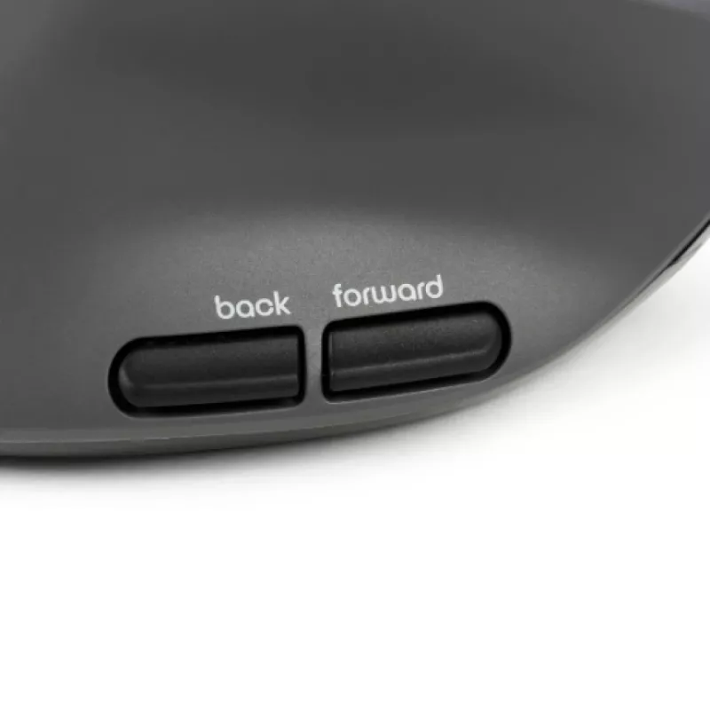 Ratón BakkerElkhuizen MidWay izquierdo, para zurdos, diseño vertical, óptico, RF inalámbrico + Bluetooth + USB Type-C, 2400 DPI, gris, negro