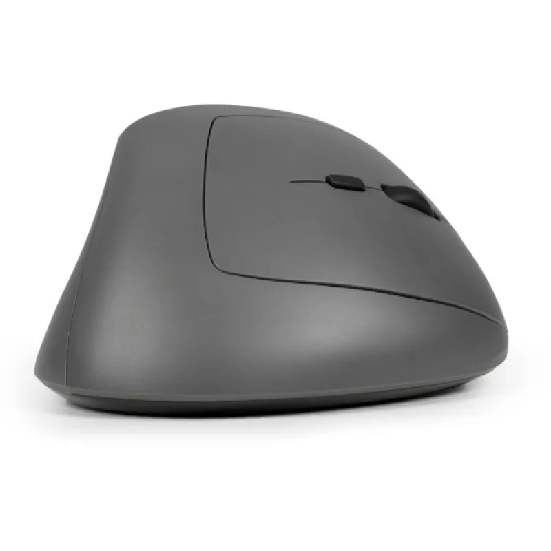 Ratón BakkerElkhuizen MidWay derecho, para diestros, diseño vertical, óptico, RF inalámbrico + Bluetooth + USB Type-C, 2400 DPI, gris, negro
