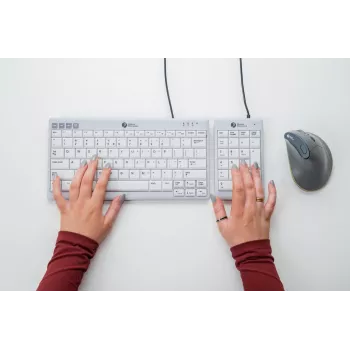 BakkerElkhuizen UltraBoard 955 V2 Numeric, USB, 22, portátil/PC, 1,5 m, gris oscuro, gris claro