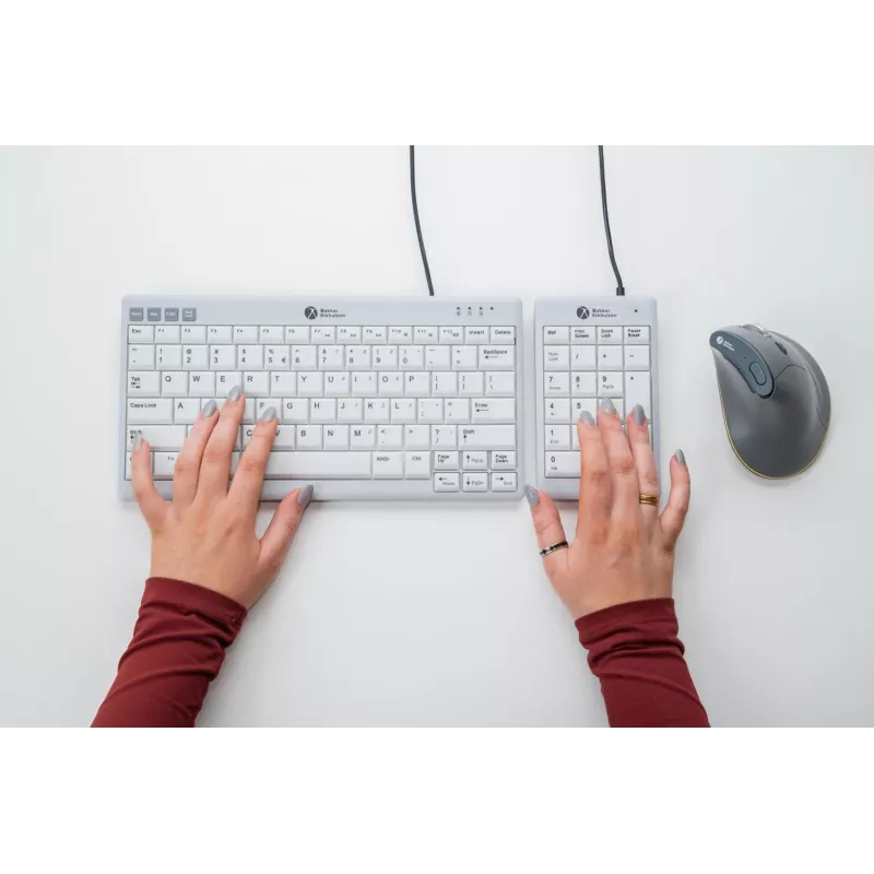 BakkerElkhuizen UltraBoard 955 V2 Numeric, USB, 22, portátil/PC, 1,5 m, gris oscuro, gris claro