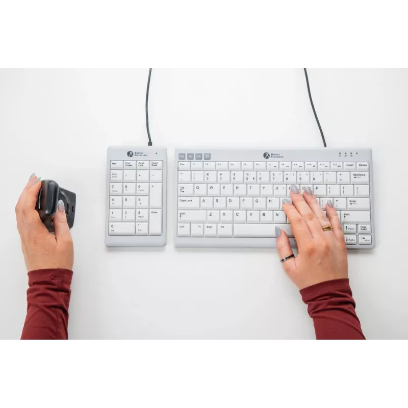 BakkerElkhuizen UltraBoard 955 V2 Numeric, USB, 22, portátil/PC, 1,5 m, gris oscuro, gris claro