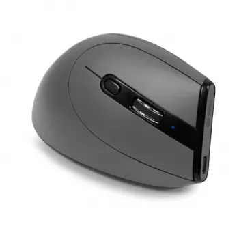 Ratón BakkerElkhuizen Grip Pro, para diestros, diseño vertical, óptico, RF inalámbrico, 2400 DPI, gris, negro, amarillo