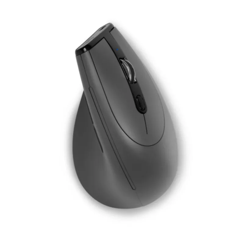 Ratón BakkerElkhuizen Grip Pro, para diestros, diseño vertical, óptico, RF inalámbrico, 2400 DPI, gris, negro, amarillo