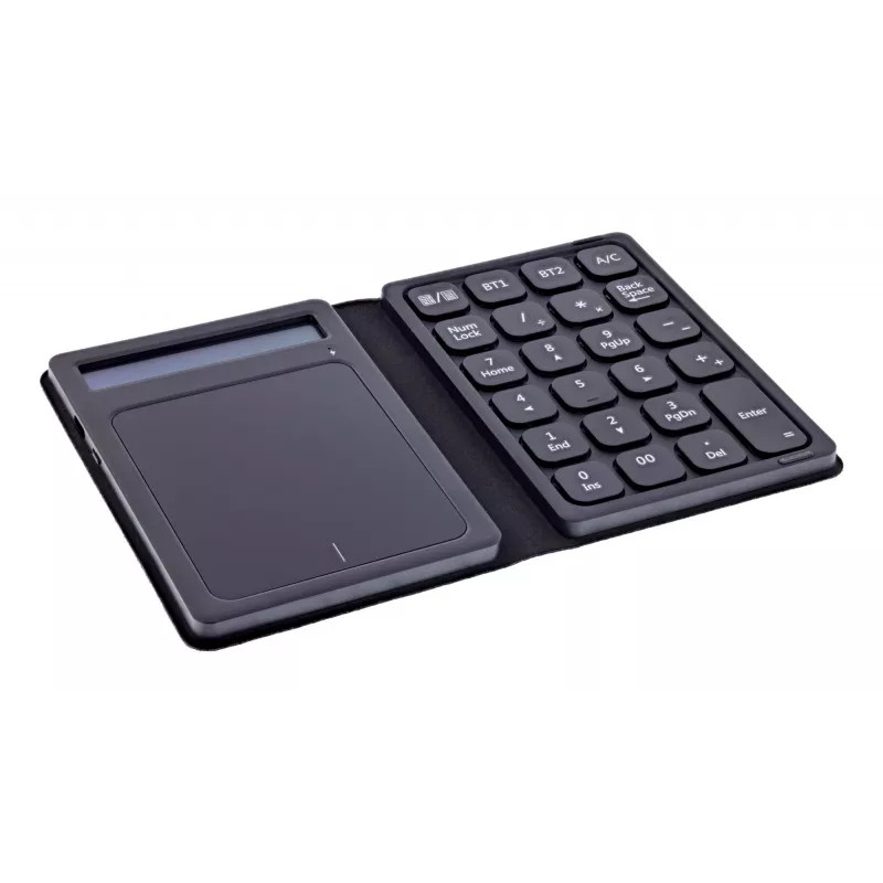 InLine 55379G Teclado numérico Bluetooth con panel táctil y pantalla, plegable, negro