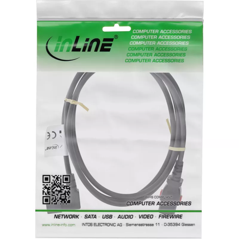 InLine 16933A Cable de alimentación negro 3 m IEC C13 IEC C14