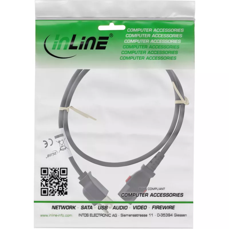 InLine 16953U Cable de alimentación negro 3 m IEC C13 NEMA 5-15P