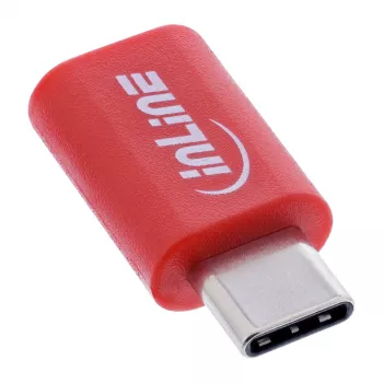 Adaptador de cambio de sexo InLine 31650 – USB-C a USB-C, rojo, 0,003 kg