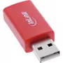 Cable adaptador de cambio de sexo InLine 31653 USB-A a USB-A, USB 2.0, rojo