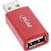 Cable adaptador de cambio de sexo InLine 31653 USB-A a USB-A, USB 2.0, rojo