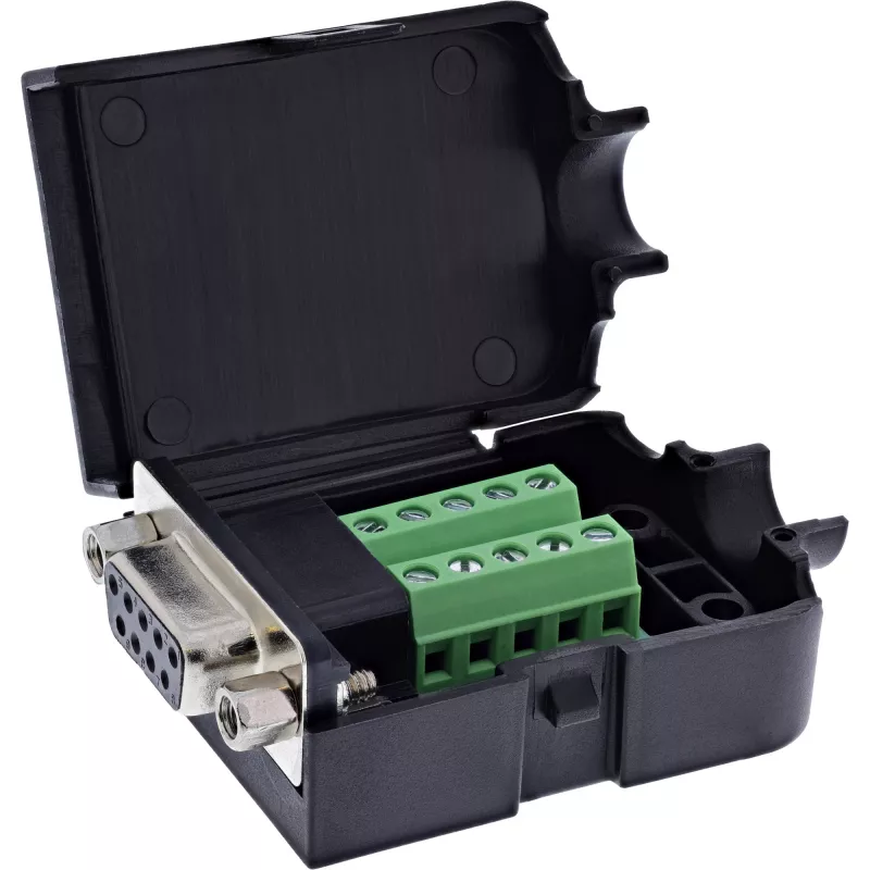 InLine 92501H Conector de cables bloque de bornes / D-Sub 9 negro