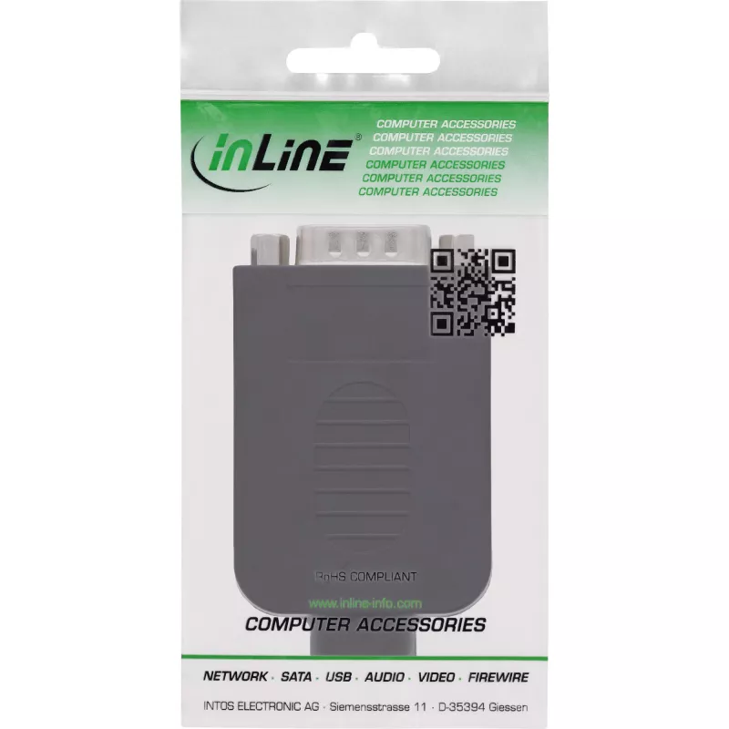 InLine 92501J Conector de cables borne de carril / D-Sub 9 negro