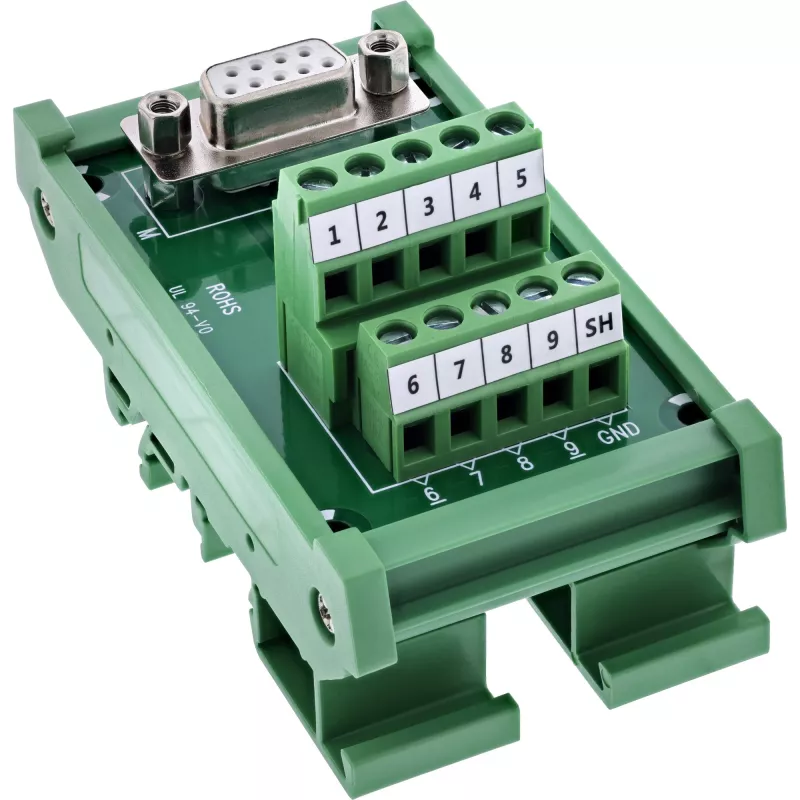 InLine 92501K Conector de cables bloque de bornes / D-Sub 9 verde