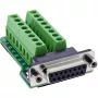 InLine 92502A Conector de cables regleta de bornes / D-Sub 15 negro, verde