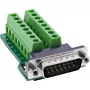 InLine 92502B Conector de cables regleta de bornes / D-Sub 15 negro, verde