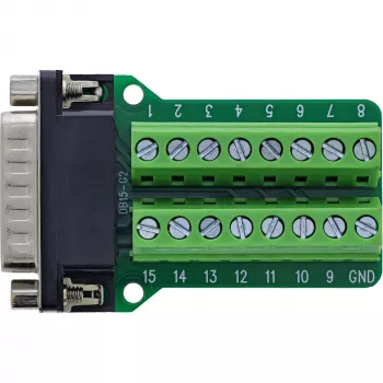 InLine 92502B Conector de cables regleta de bornes / D-Sub 15 negro, verde