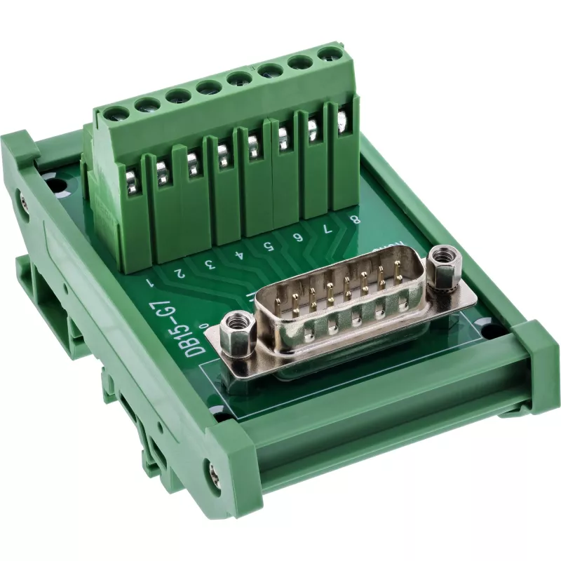 InLine 92502D Conector de cables regleta de bornes / D-Sub 15 verde