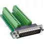InLine 92502F Conector de cables borne de carril / D-Sub 25 verde