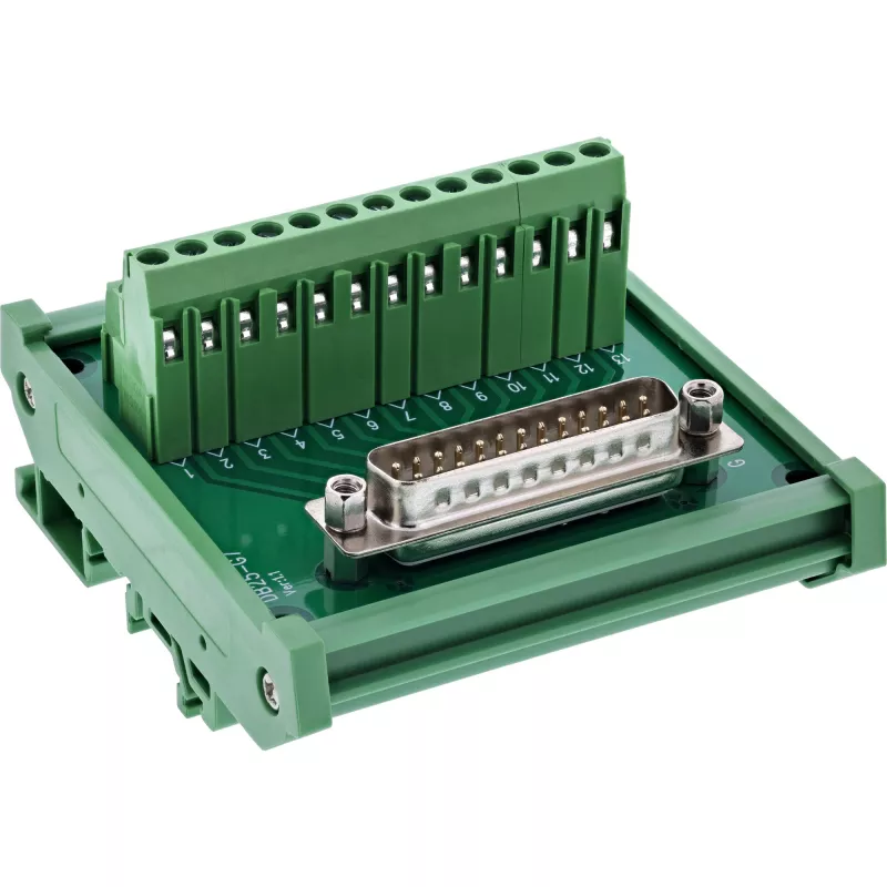 InLine 92502I Conector de cables regleta de bornes / D-Sub 25 verde