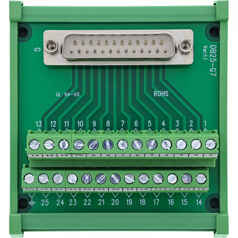 InLine 92502I Conector de cables regleta de bornes / D-Sub 25 verde