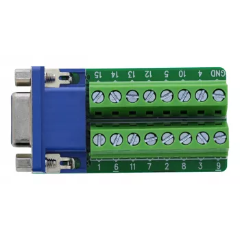 InLine 92503A Conector de cables regleta de bornes, VGA (HD15) azul, verde
