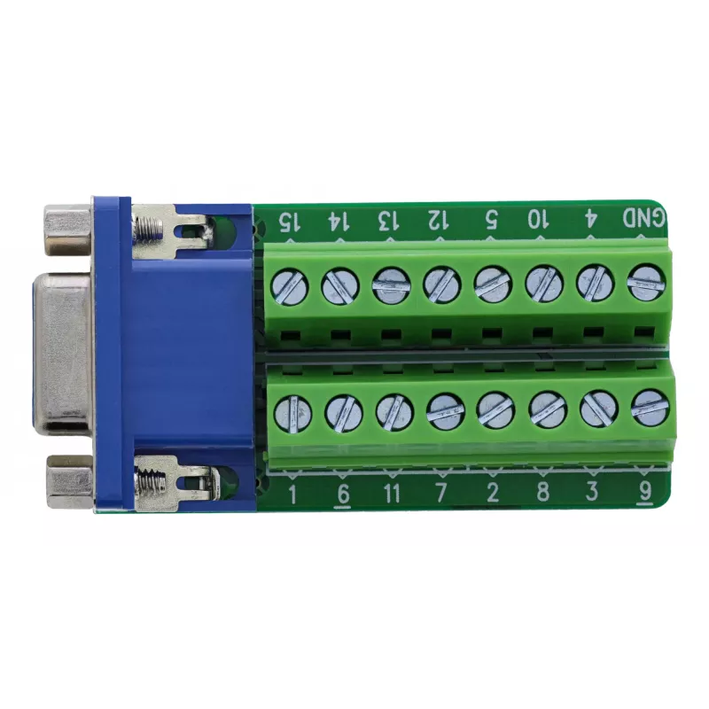 InLine 92503A Conector de cables regleta de bornes, VGA (HD15) azul, verde