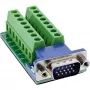 InLine 92503B Conector de cables regleta de bornes, VGA (HD15) azul, verde