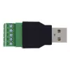 InLine 92504A Conector de cables USB-A / regleta de bornes, 5 polos negro, verde