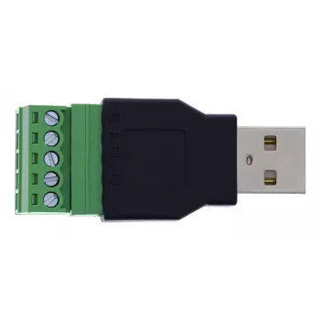 InLine 92504A Conector de cables USB-A / regleta de bornes, 5 polos negro, verde