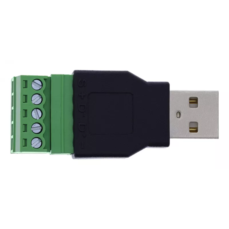 InLine 92504A Conector de cables USB-A / regleta de bornes, 5 polos negro, verde