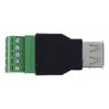 InLine 92504B Conector de cables USB-A / regleta de bornes, 5 polos negro, verde