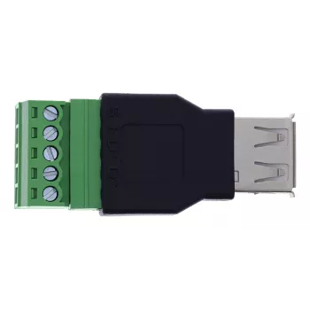 InLine 92504B Conector de cables USB-A / regleta de bornes, 5 polos negro, verde