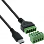 InLine 92504E Conector de cables USB-C / regleta de bornes, 5 polos negro, verde
