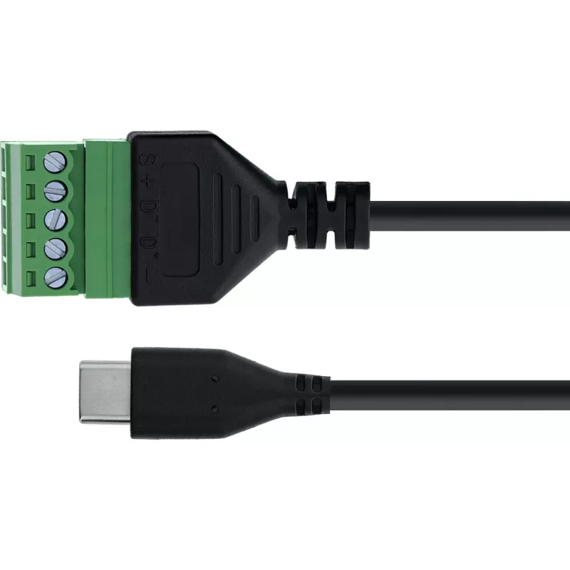 InLine 92504E Conector de cables USB-C / regleta de bornes, 5 polos negro, verde