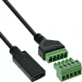 InLine 92504F Adaptador de cable USB-C / regleta de bornes, 5 polos negro, verde