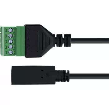 InLine 92504F Adaptador de cable USB-C / regleta de bornes, 5 polos negro, verde