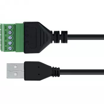 InLine 92504G Conector de cables USB-A / regleta de bornes, 5 polos negro, verde