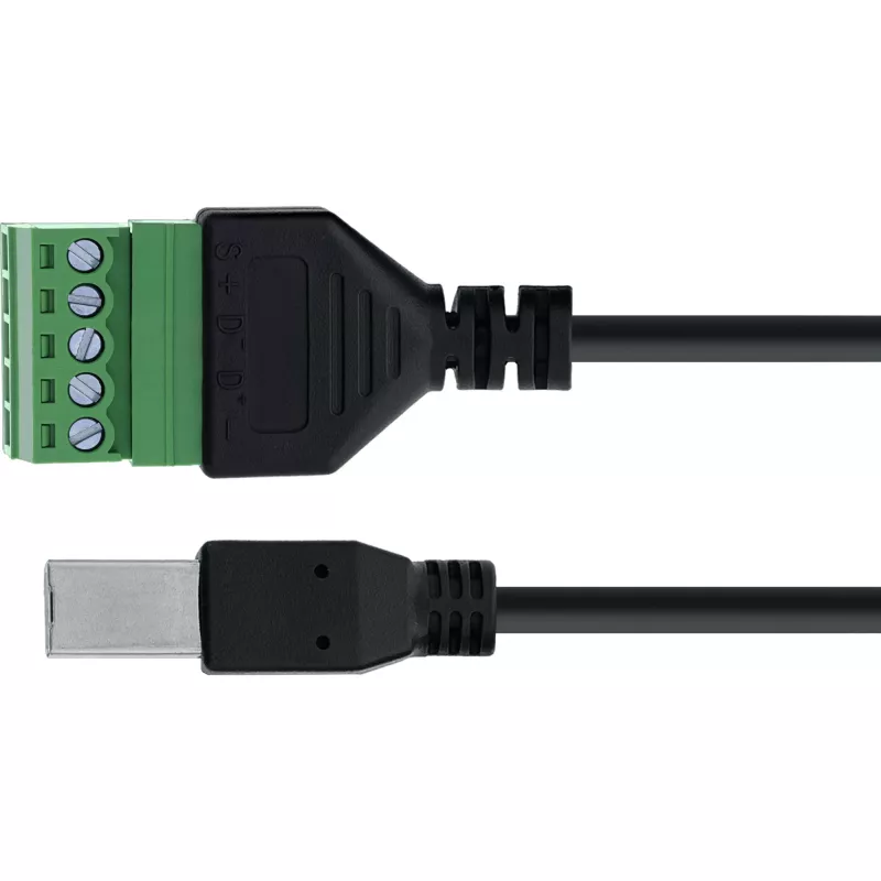 InLine 92504I Conector de cable USB-B / regleta de bornes, 5 polos negro, verde