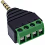InLine 92504J Conector de cable conector jack TRRS de 3,5 mm 4 polos / regleta de bornes 4 conexiones negro, verde