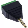 InLine 92504J Conector de cable conector jack TRRS de 3,5 mm 4 polos / regleta de bornes 4 conexiones negro, verde